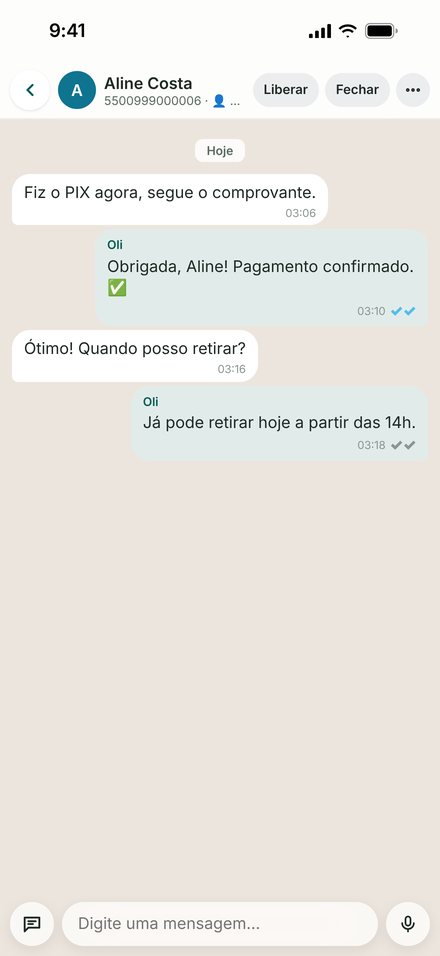 Uma conversa no app AtendGo